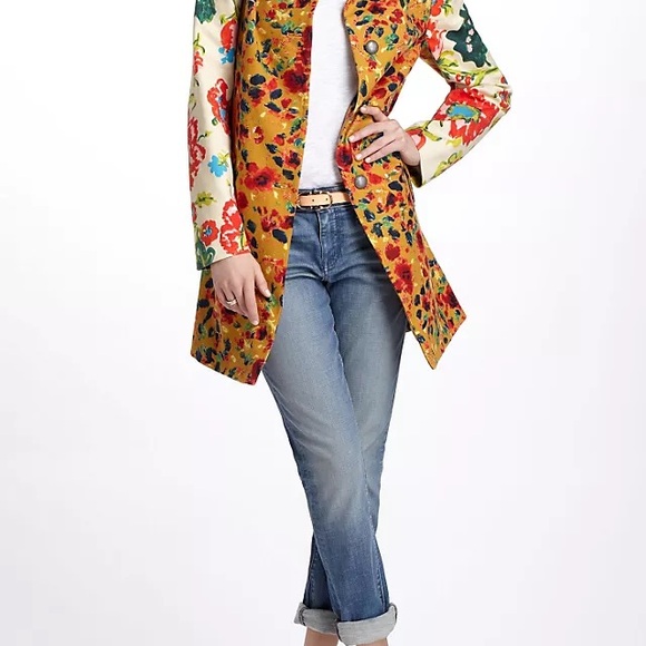 Anthropologie Elevenses Leopardlily Printed coat jacket 4 - Picture 8 of 9